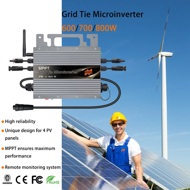 Alomejor Solar Micro Inverter 230V 600W IP55 Wasserdichter MPPT Grid Tie Micro Inverter für Kleine Solaranlagen