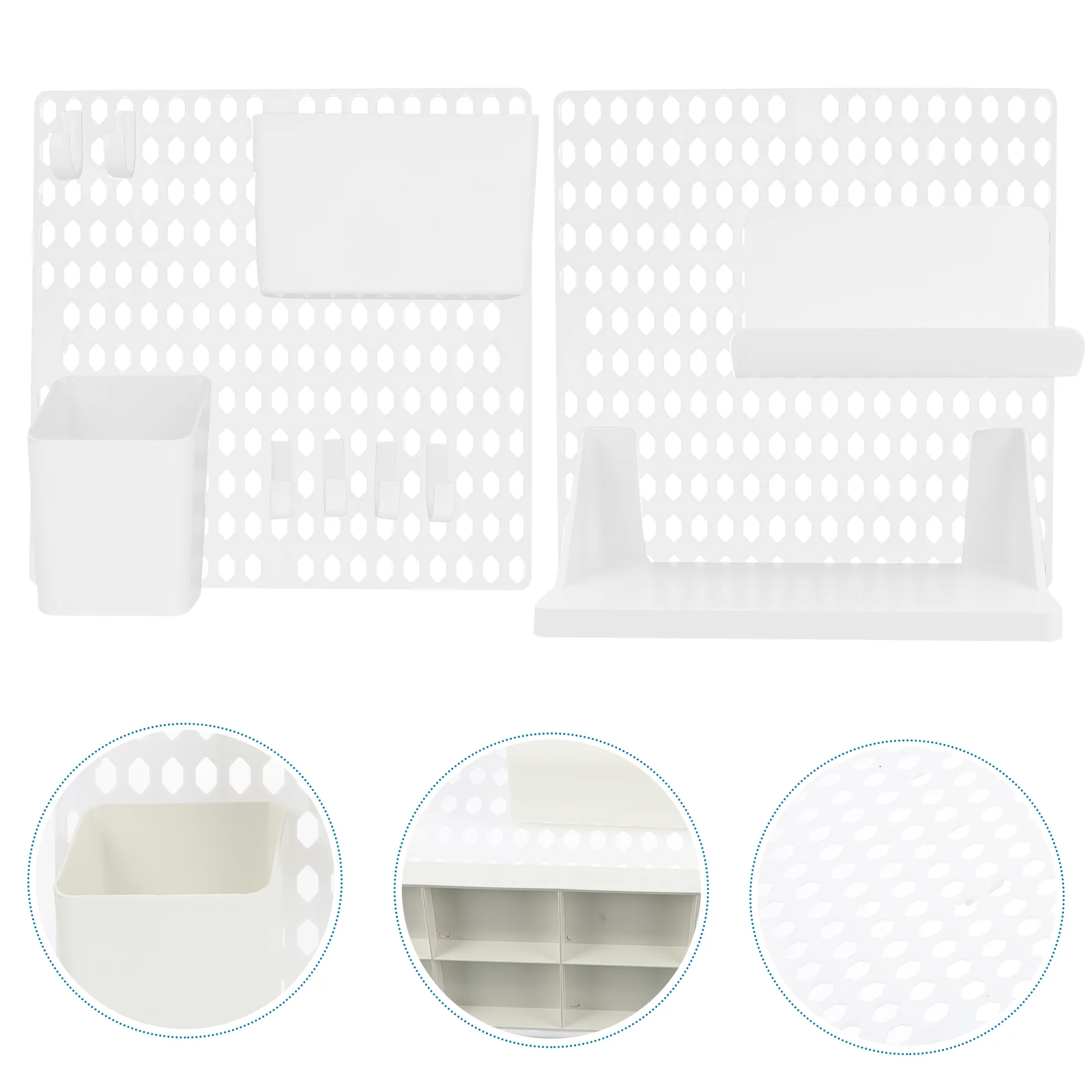 

Storage Rack Pegboard Shelf Combinations Kit Organizer Punch Free Display Hanging Wall White Shelves