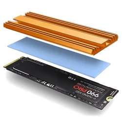 TEUCER Aluminum M.2 SSD Heatsink with Thermal Silicone Pad - 5mm (M.2 - 4 YELLOW)