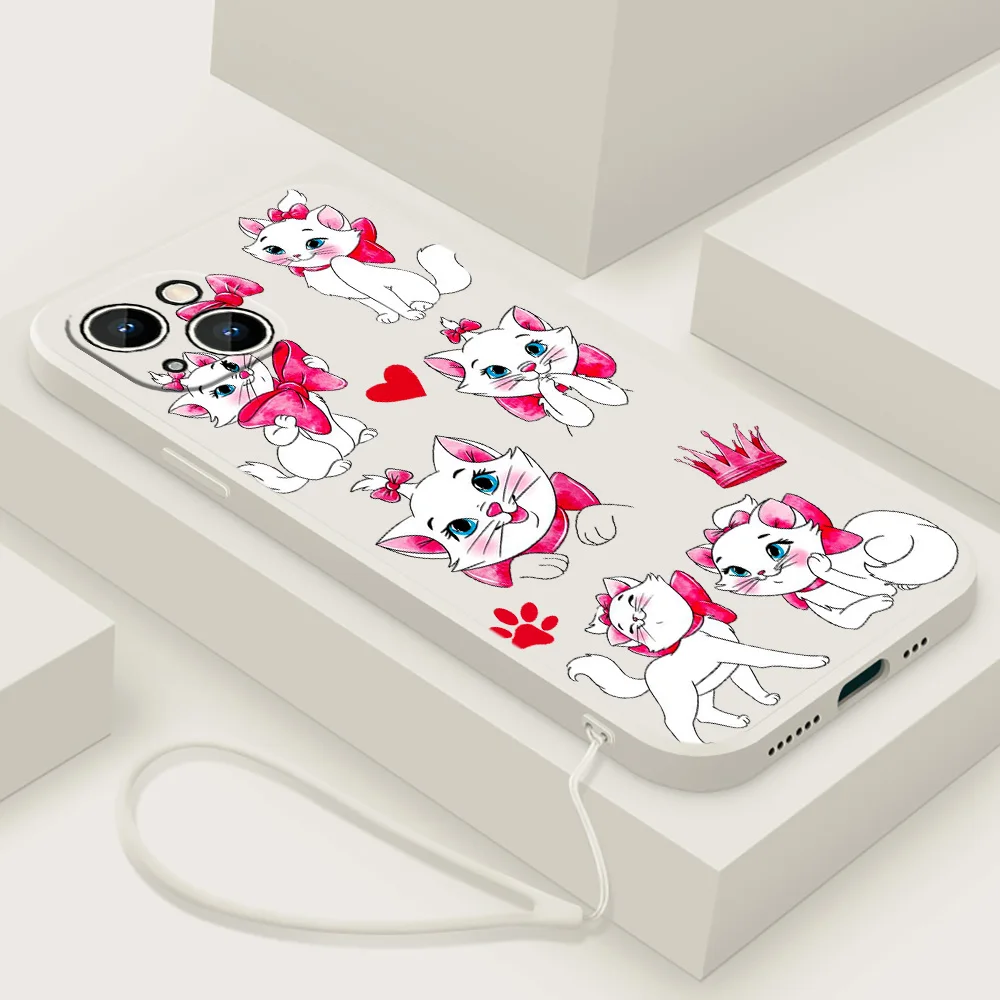 AristoCats 애플 아이폰용 애니메이션 폰 케이스, 액체 로프, 펀다 커버, 15, 14, 13, 12 미니, 11 프로, 8, 7 플러스, XR, XS, X 맥스용