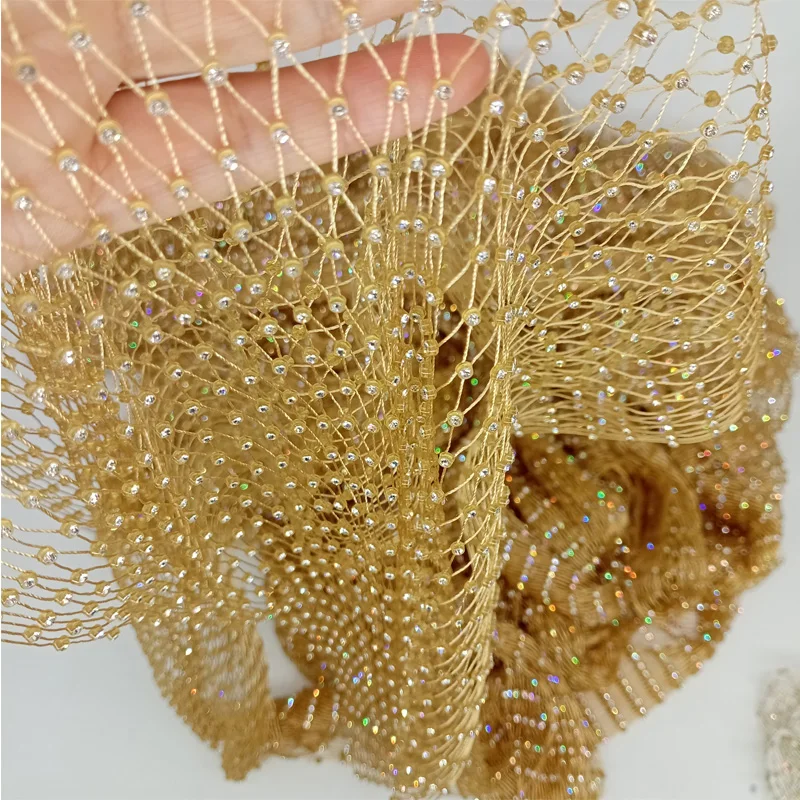 Gold Fishing Net Line Crystal Connection Gold Fabric 65X55cm Designer White  Ideal For DIY Dress And Mask Decoration 2023 Ins Hot P230506 From  Mengqiqi05, $18.1