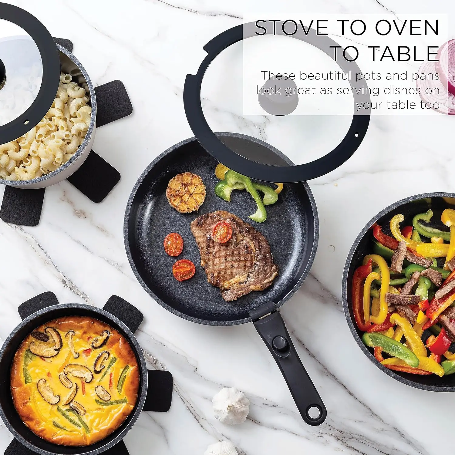 Country Kitchen 13 Piece Pots and Pans Set - Safe Nonstick Kitchen Cookware  with Removable Handle, RV Cookware Set, Oven Safe - AliExpress