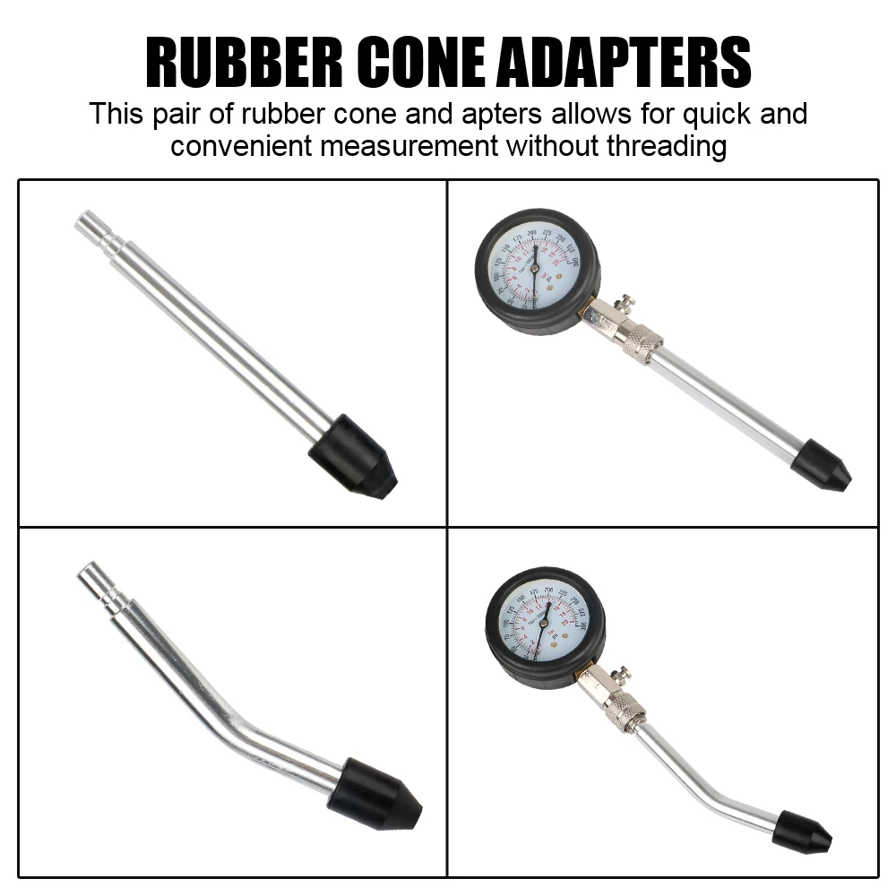 Tester Di Compressione Per Auto - Set Con Manometro E Adattatori M10/M12/M14/M18 - Foto 14