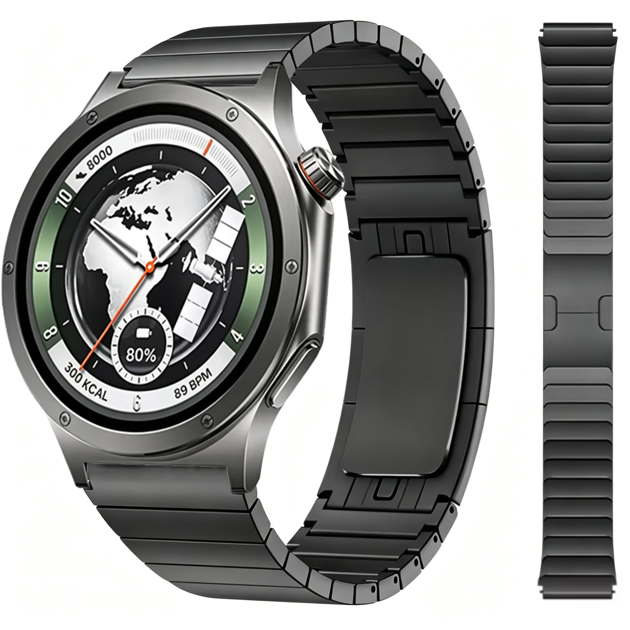Sleek 22mm Stainless Steel Watchband Bracelet