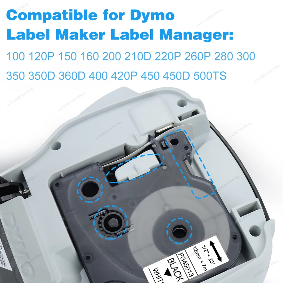 Ruban Dymo D1 (53710) - Noir sur transparent - 24mm x 7m Noir DYMO pour LabelManager