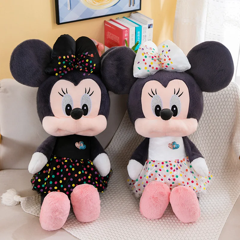 

2024 New Disney Minnie Kawaii Anime Plush Toy Sleeping Pillow Collection Soft Stuffed Dolls Cartoon Decoration Children Gifts