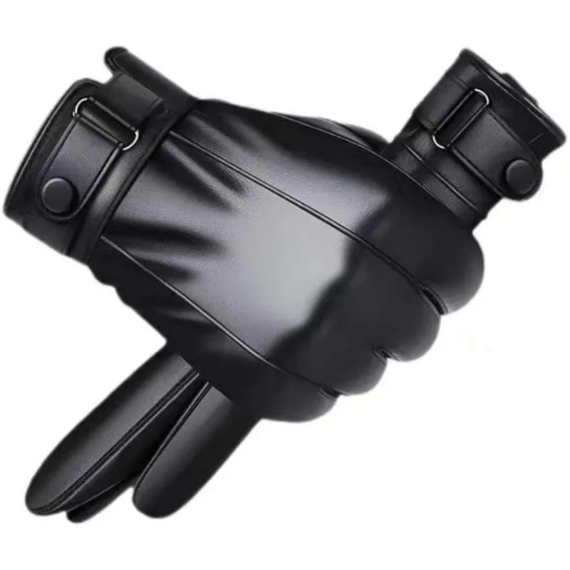 Winter Gloves Men Genuine Leather Warm Touchscreen Gloves Outdoor Cycling Real Sheepskin Warm Driving Motorcycle