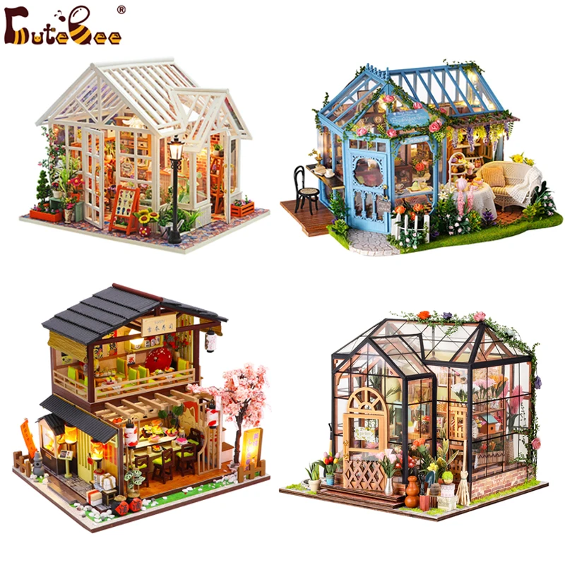 

Домик кукольный CUTEBEE «сделай сам», деревянный миниатюрный мини-дом для кукол с садом, для сборки мебели, игрушки для детей, подарок на день рождения