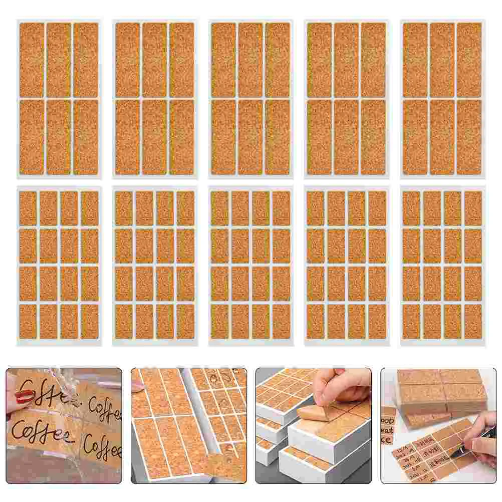 

24 Sheets Stickers Cork Label Write on Labels Pantry for Containers Water Resistant Portable Convenient Bottle Office