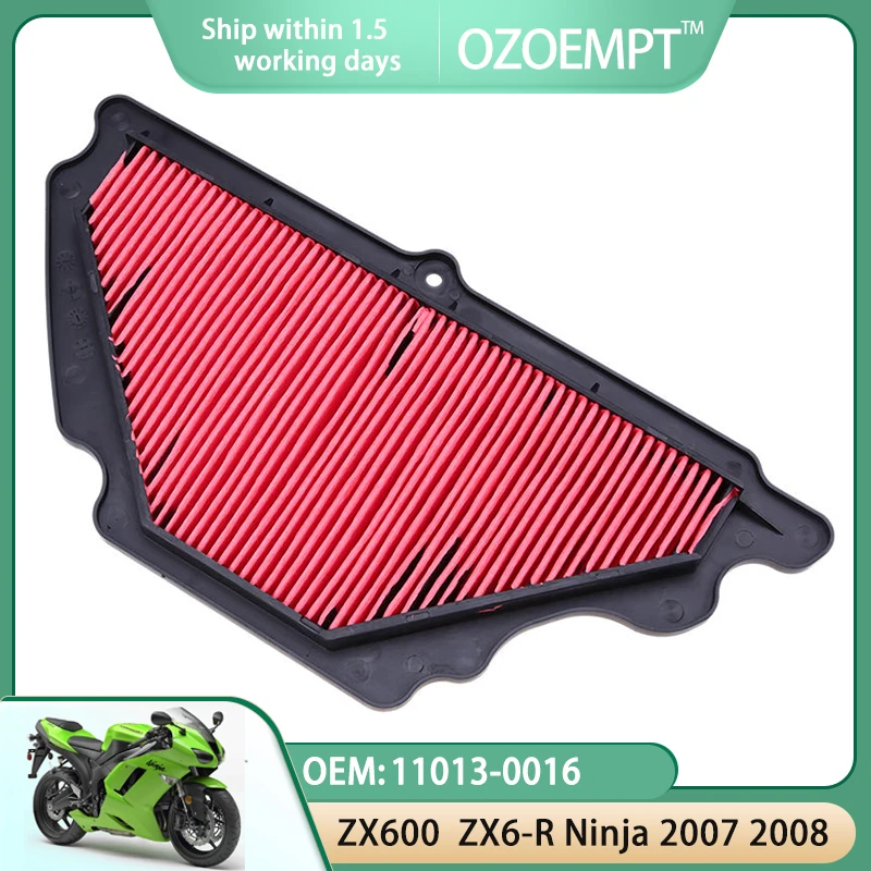 

OZOEMPT Motorcycle Air Filter Apply to ZX600 ZX-6R NINJA 2007 2008 OEM:11013-0016