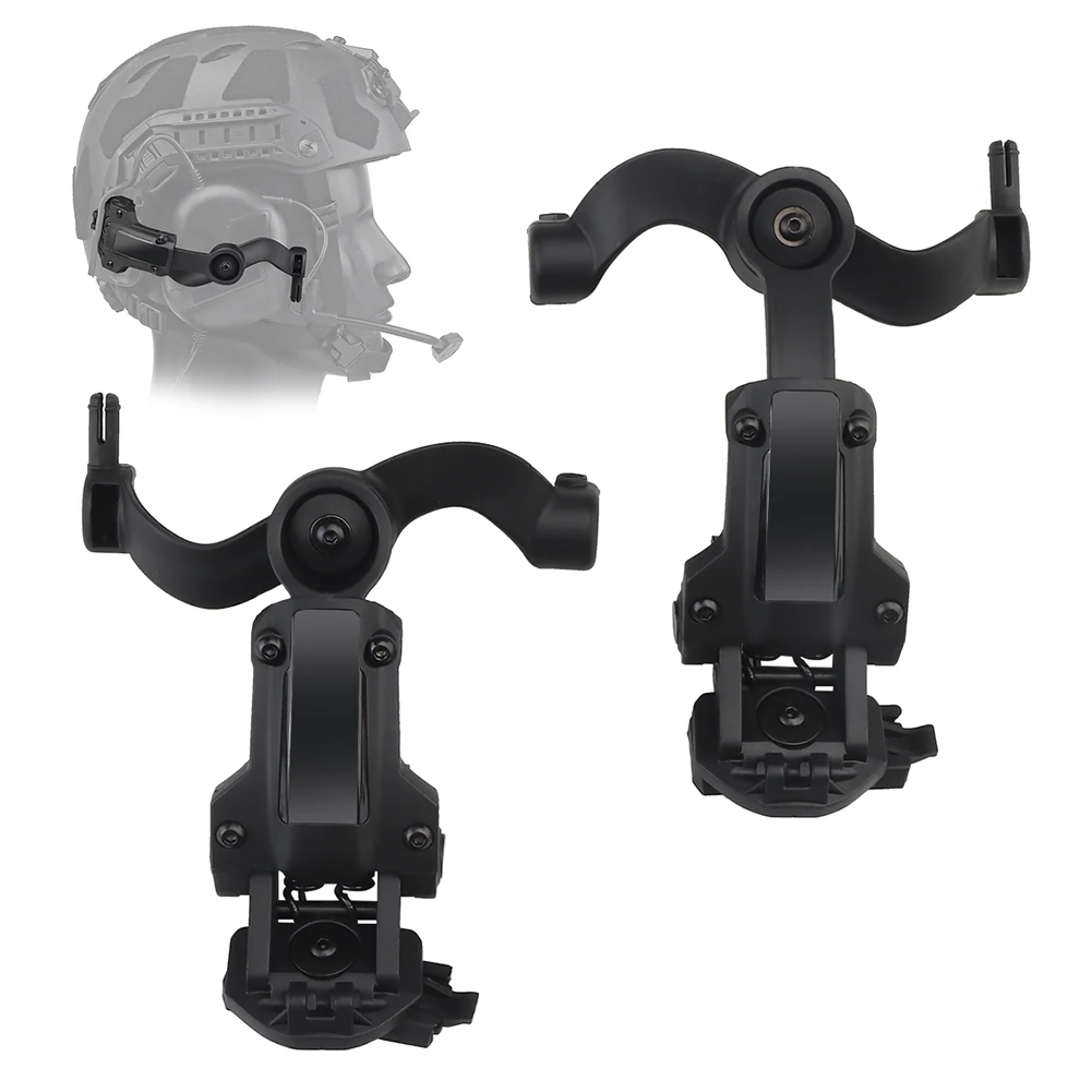Multi angle Rotation Shooting Headset Bracket Kit Helmet Rail Adapter
