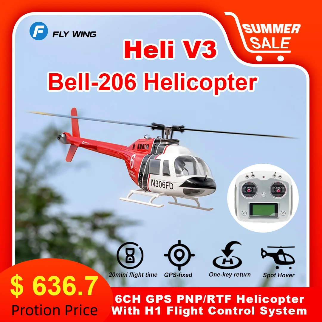 1/16 FLYWING RC Helicopter Bell 206 v3 H1 Flight Controller