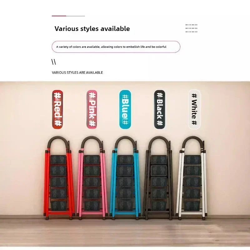 Ladder zigzag folding three four five six step thickened carbon steel engineering ladder telescoping ladder