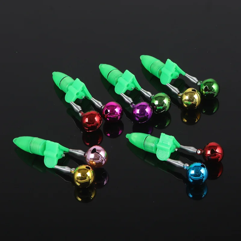 10/5PCS Fishing Bite Alarms with Lights Fishing Rod Bell Clamp Clip Bells  Ring Indicator Outdoor LED Night Fishing Accessories