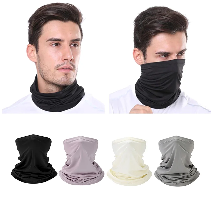 1 Piece Dustproof Solid Color HeadScarf Hiking Cycling Fishing Face Shield Bandana Breathabale Neck Gaiter For Men Women