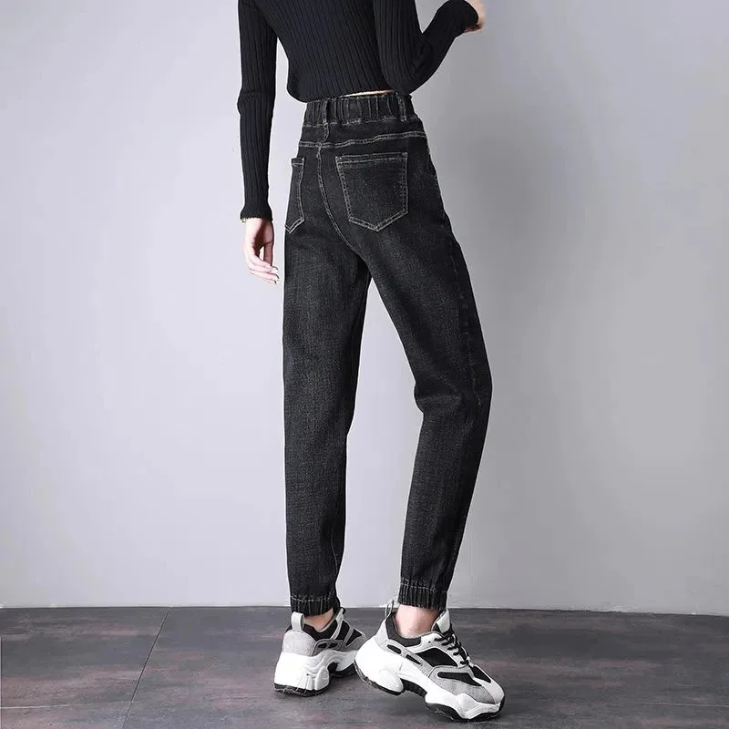 High Waist Ankle-length Pantalones Women's Jogger Jeans Spring Fall Casual Baggy Harem Denim Pants Korean New Straight Vaqueros