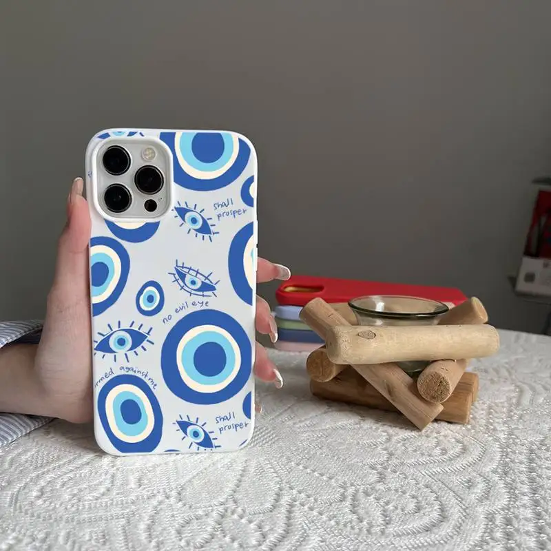 thumbnail image 1 of Funda de teléfono con estampado de ojo de la suerte, carcasa a prueba de golpes para iPhone 11, 13, 12, 14, 15 Pro Max, X, XS MAX, XR, SE, 7, 8 Plus, 1 of 4