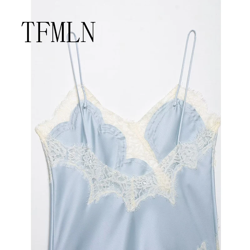 Women Sexy Lace Patchwork Strappy Tops Sleeveless Backless V-neck Summer Female Thin Camisole Lady Top Holiday Heach Party