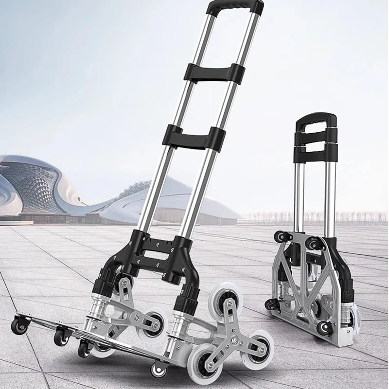 Folding Hand Truck Dolly Cart for Moving Heavy Duty Fold Up Shifter Trolley Luggage Cartfor Travel Shopping Office Use With Bag