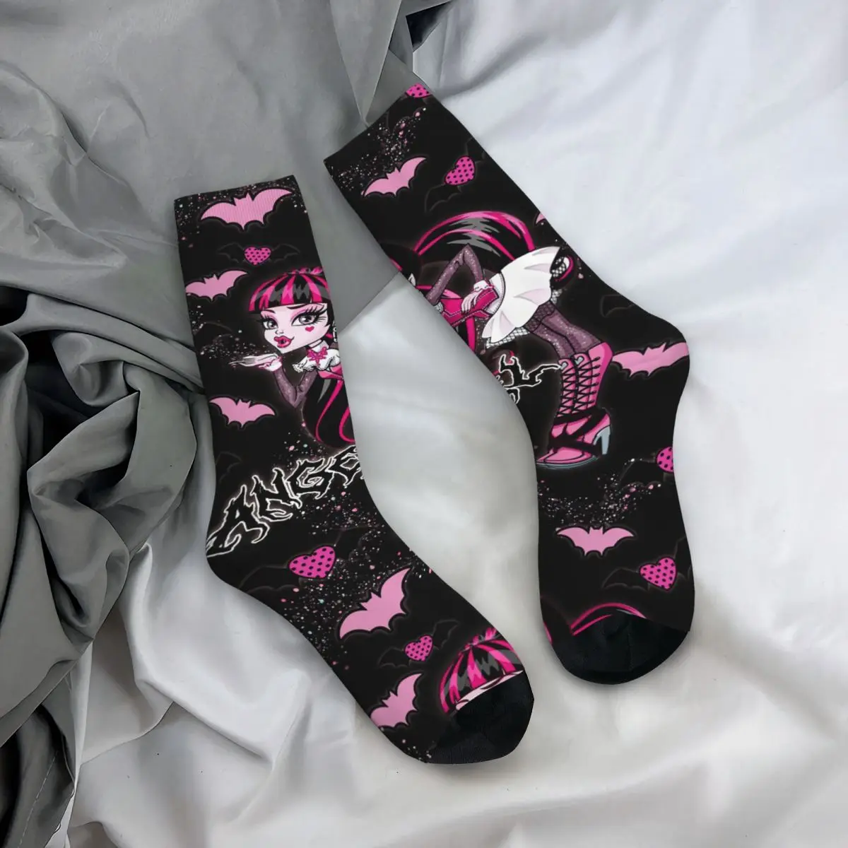 Calzini Da Basket Casual Draculaura Monster High Anime Calzini A Tubo Centrale In Poliestere Per Unisex