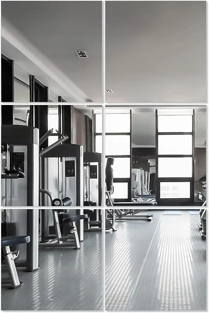 Wall Sticker Mirror Wall Sticker Acrylic Wall Sticker Acrylic Mosaic Tiles Sticker 4/8PCS Acylic Mirror Tiles 30x30cm Frameless Wall Mounted Glass Wall Mirror For Gym Door Bedroom Living Room Home Decor