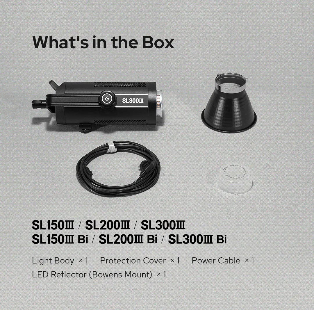 SL150III SL150IIIBi SL150III Bi LED Video Light 160W 2800-6500K Bi-Color Bowens