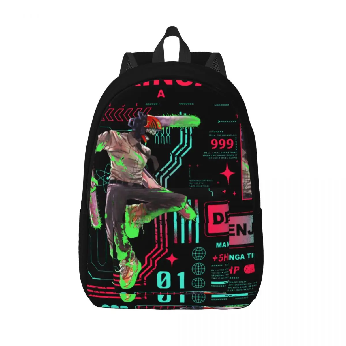 

Denji Chainsaw Man Manga Backpack Middle High College School Student Devil Demon Power Bookbag Teens Canvas Daypack with Pocket