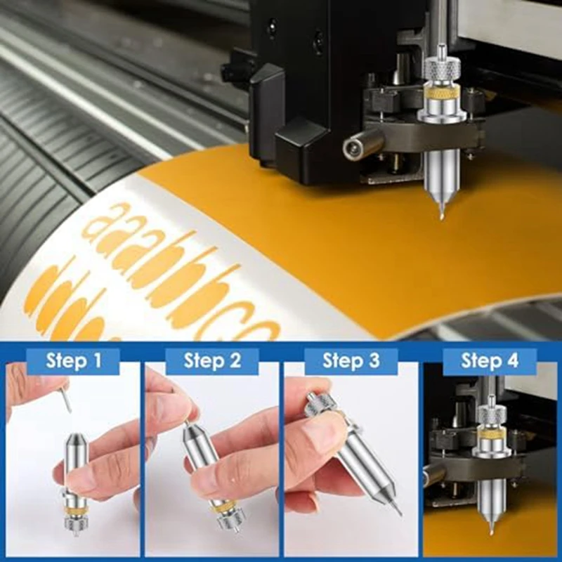 A43F-46Pcs Vinyl Cutter Blades 30&deg; 45&deg; 60&deg;Plotter Cutting Blades With Holder Base Hardness Lettering Blade Replacement Set