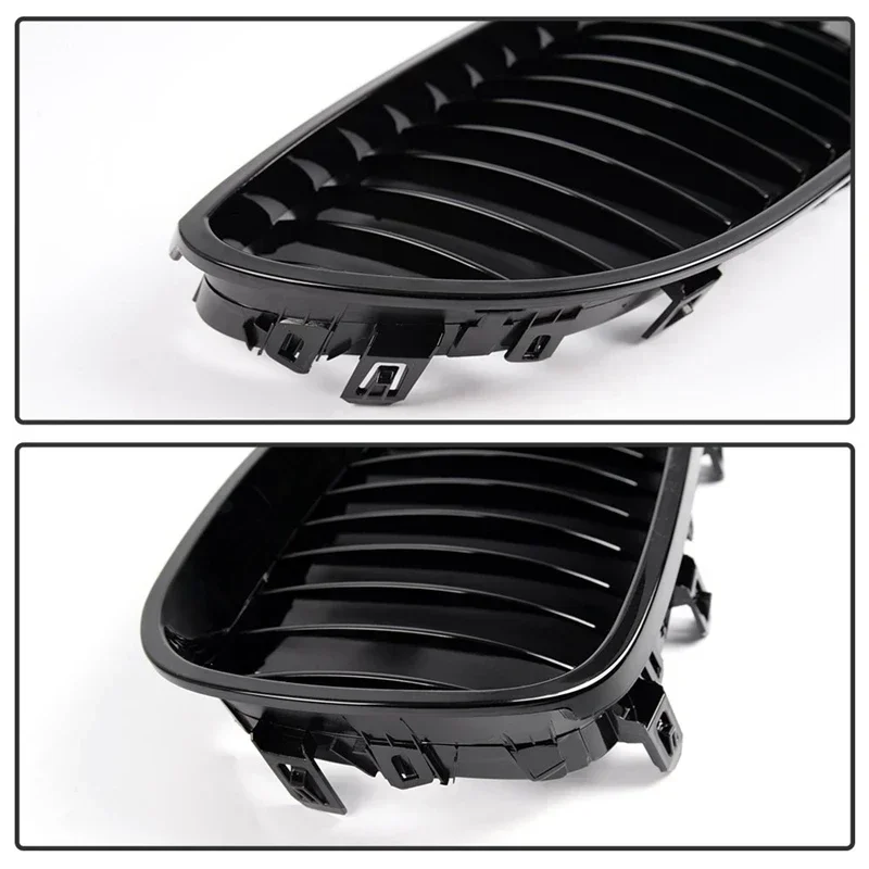 전면 키드니 스포츠 그릴 후드 그릴, 블랙 글로스, BMW E60 E61 5 시리즈 M5 525I 525Xi 528I 528Xi 530I 530Xi 2004-2009
