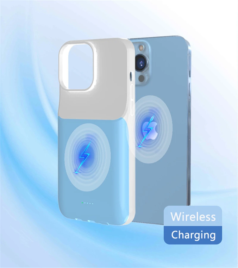15W Fast Wireless Charging Battery Case for iPhone13mini 13 Pro Max 5000/10000mAh Power Bank Mobile Phone Cover Charging Case good power bank