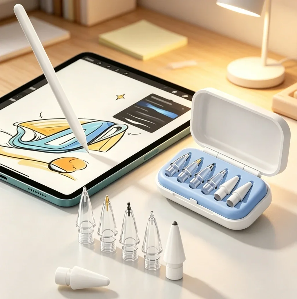 Puntas de repuesto de alta calidad para Apple Pencil Pro/2.ª generación/1.ª generación/USB-C, puntas de lápiz portátiles mejoradas para iPad con estuche de almacenamiento