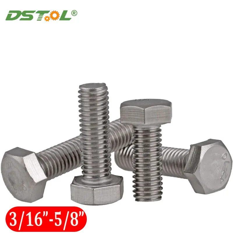 25 Bulloni A Vite Esagonali In Acciaio Inox 3/8-16 X 1-1/4 – Filettatura Completa – Albany County Fasteners