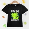 Cute Axolotl Print T Shirt, Tees For Kids Boys, Casual Short Sleeve T-shirt For Summer Spring Fall, Tops As Gifts 3