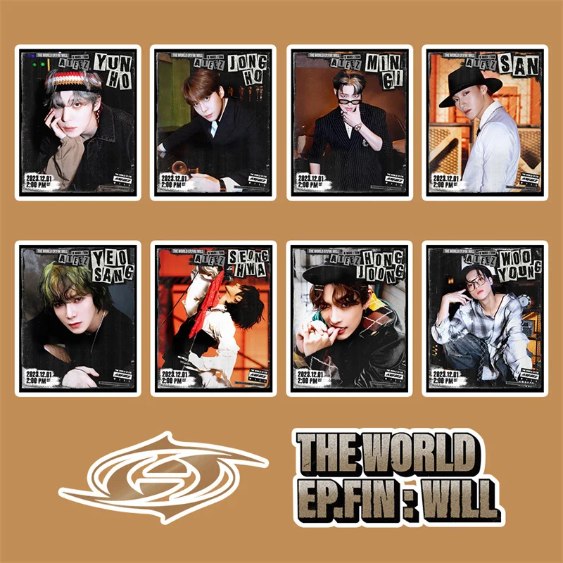 KPOP ATEEZ Return Album THE WORLD EP.FIN WILL Seonghwa Yunho Yeosang Hongjoong Stickers DIY Photo Decoration Stickers 95pcs/set