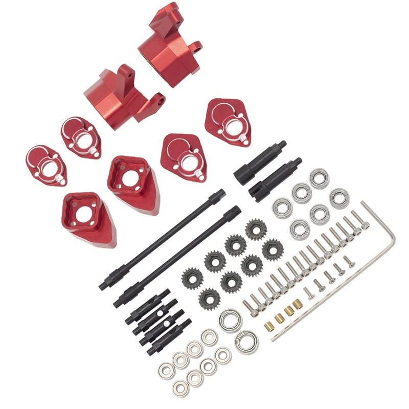 

Набор металлических передних и задних осей портала для Axial SCX24 Gladiator JLU Bronco C10 Deadbolt 1/24 обновленный Радиоуправляемый гусеничный автомобиль