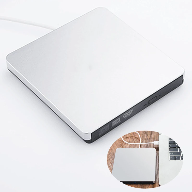 Leitor de cd Externo para Computador tipo Bandeja Ultra Fino Dvd-rw Gravador de Unidade Óptica Laptop pc 127 mm Usb 3.0 - Imagem 5