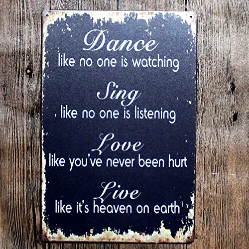 

Металлическая Оловянная вывеска для танцев, петь, любовь, живое искусственное украшение на стену в ретро-стиле 7,87X11,8 дюймов