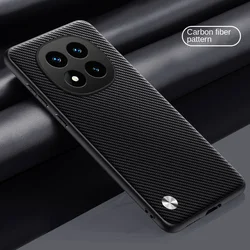Luxury Leather Shockproof Case with Soft Grain Texture and Slim Design for Note15Pro 4G (Carbon fiber black)