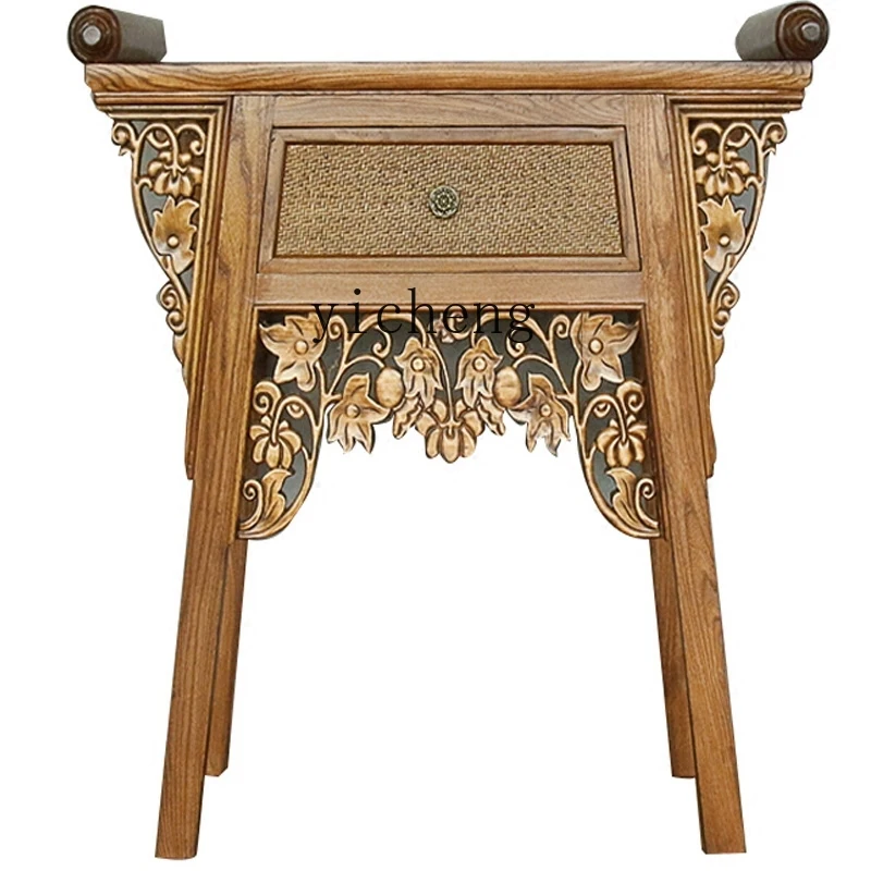 

Yy Southeast Asian Style Solid Wood Curio Cabinet Side View Ancient and Modern Wood Table Entrance Cabinet