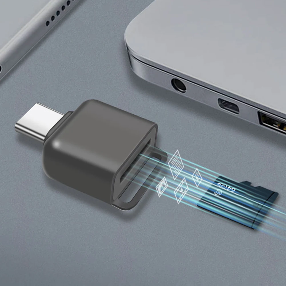 USB C에서 마이크로 SD OTG 메모리 리더, 삼성 갤럭시 노트 20, S21, S20, 구글 픽셀용 랜야드 포함, C 타입 마이크로 SD/TF 카드 리더