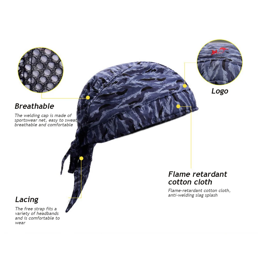 1PC Welding Flame Retardant Fire Resistant Head Bandana Type Anti-scalding Hat Labor Insurance Welder Headbands Work Protective 4