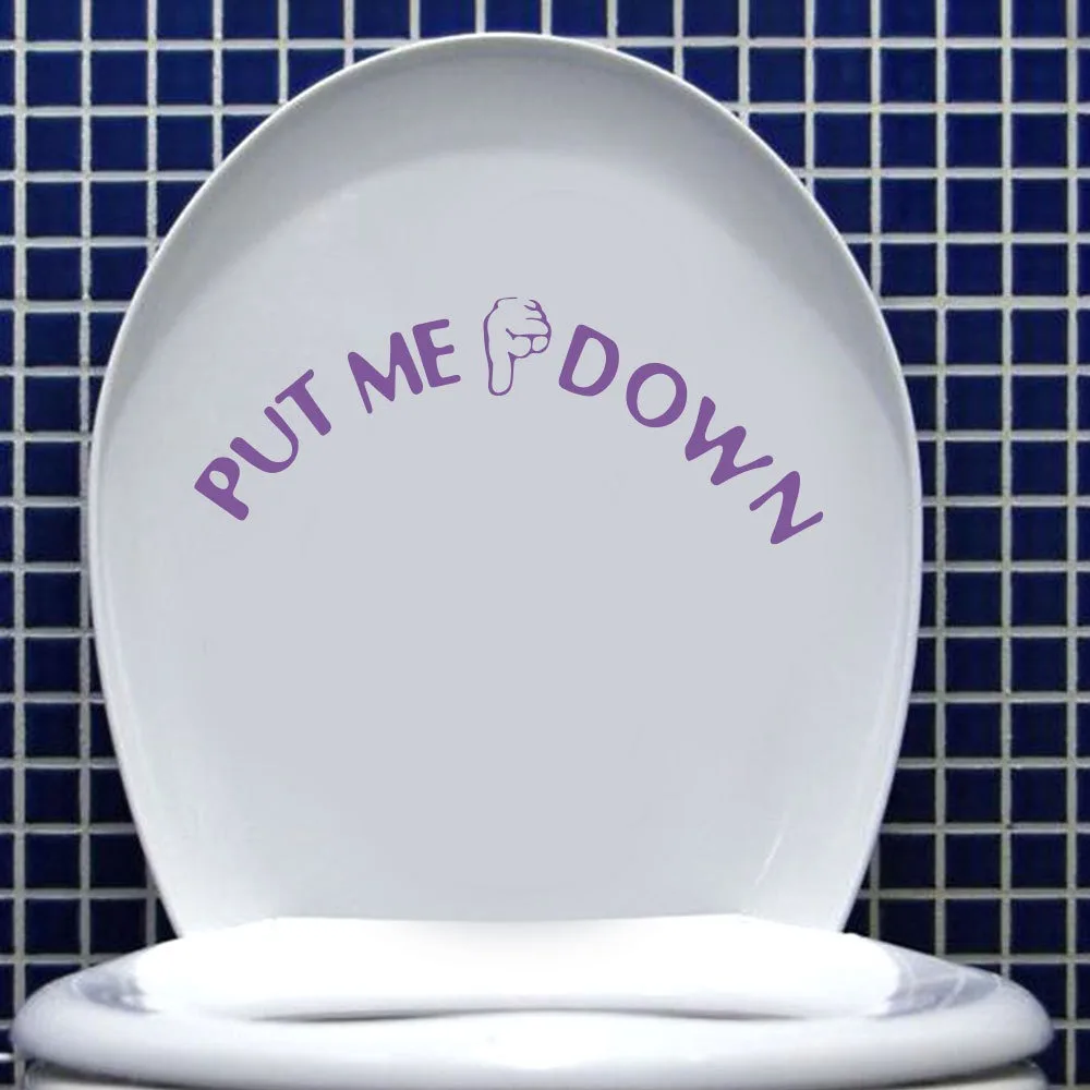 Gesture Hand Decal Funny Bathroom Toilet Seat Wall Sticker Sign For Put Me Down Home Art Refrigerator Sticker Decals vinyl stickers toilet stickers toilet wall stickers toilet seat stickers
