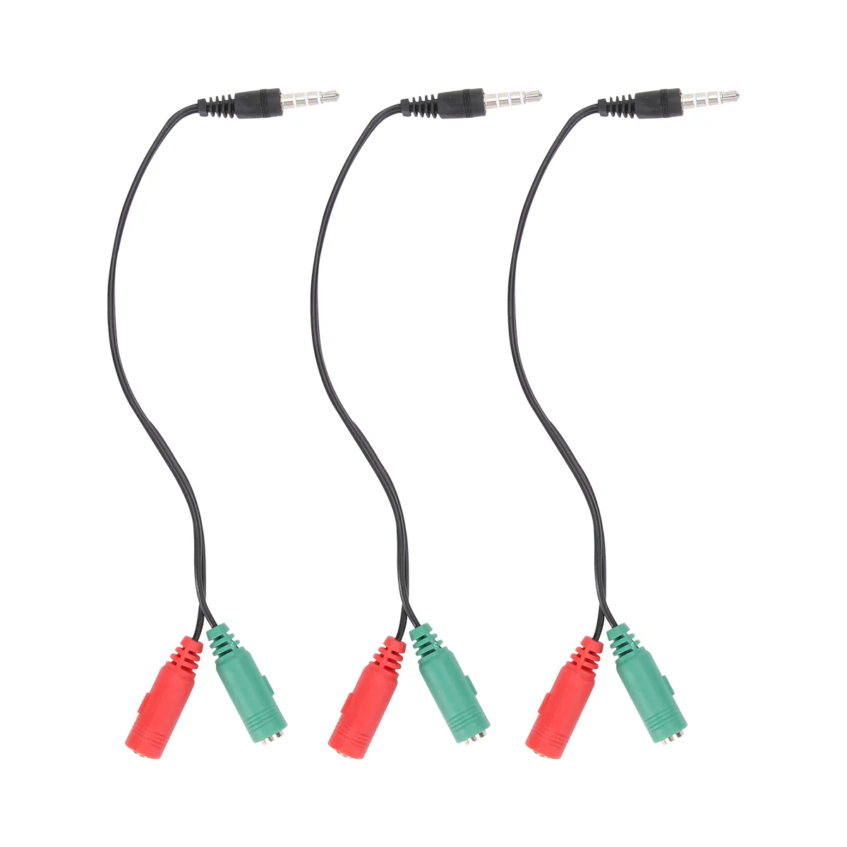 

3pcs Laptop Headphone 2 In 1 Adapter Mobile Phone Audio Cable Wire Divider