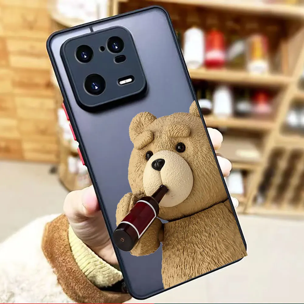 thumbnail image 1 of Funda mate para Xiaomi 13 12 12S 12T 11 11T 10 10T 10S 9 8 5X PRO LITE 5G Funda Coque Capa Shell travieso t-oso de peluche pareja, 1 of 5