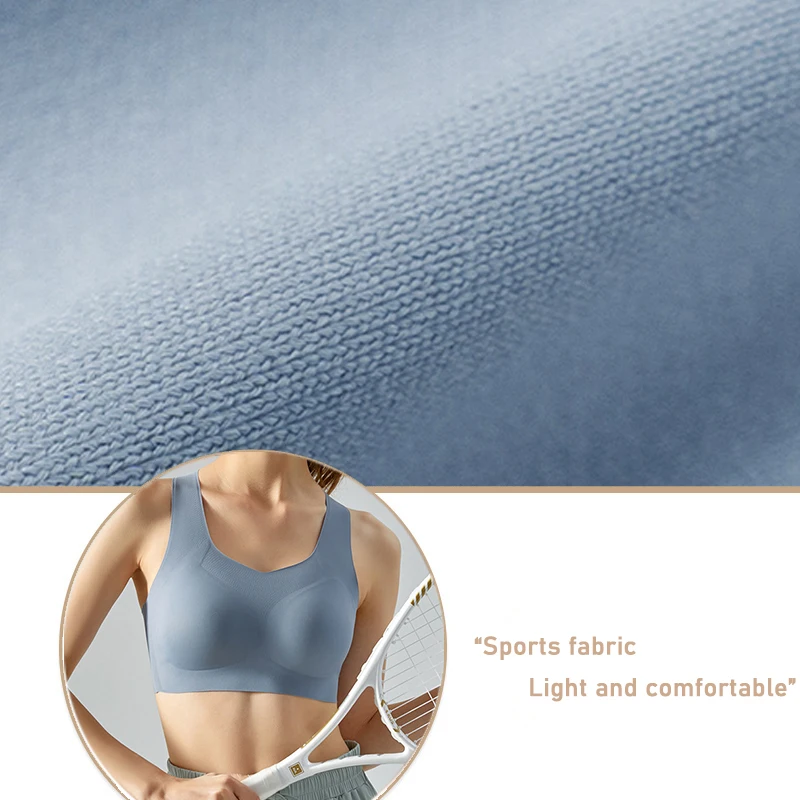 Crubera Zero Pressure Racerback Traceless Sports Bra Women's Wide shoulder strap Removable Chest Cushion Gather Yoga Underwear