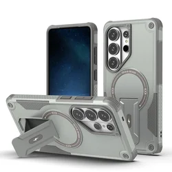 Magnetic Stand Holder Phone Case with Foldable Design - Galaxy A37 (Gray)