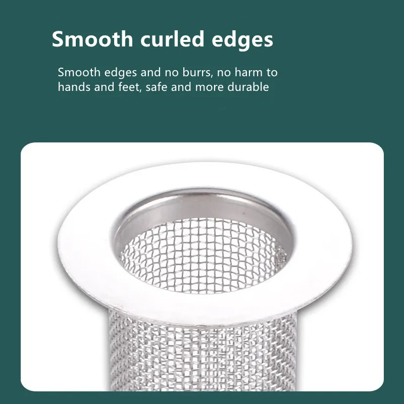 New Stainless Steel Bathroom Floor Drain Kitchen Sink Filter Strainer Basin Hair Anti-blocking Stopper Tool Home Accessories