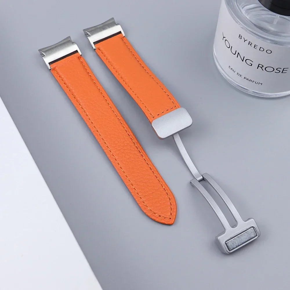 Premium No-Gaps Leather Band with Magnetic Buckle Strap