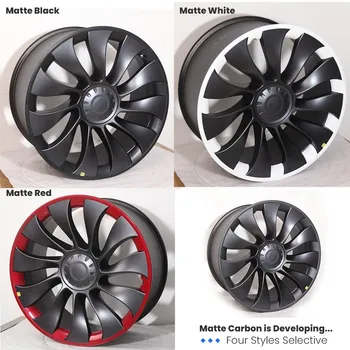 4-Piece 19" Wheel Covers For Tesla Model Y (2021-2024) - ABS Black Rim Protector Hubcaps