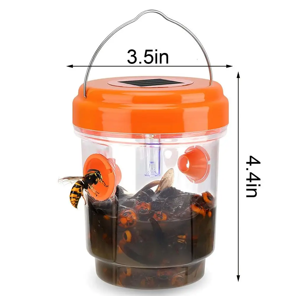 Wasp Trap Solar Powered Outdoor Hanging Safe Non-Toxic Bee Hornet Courtyard Garden Anti Fly